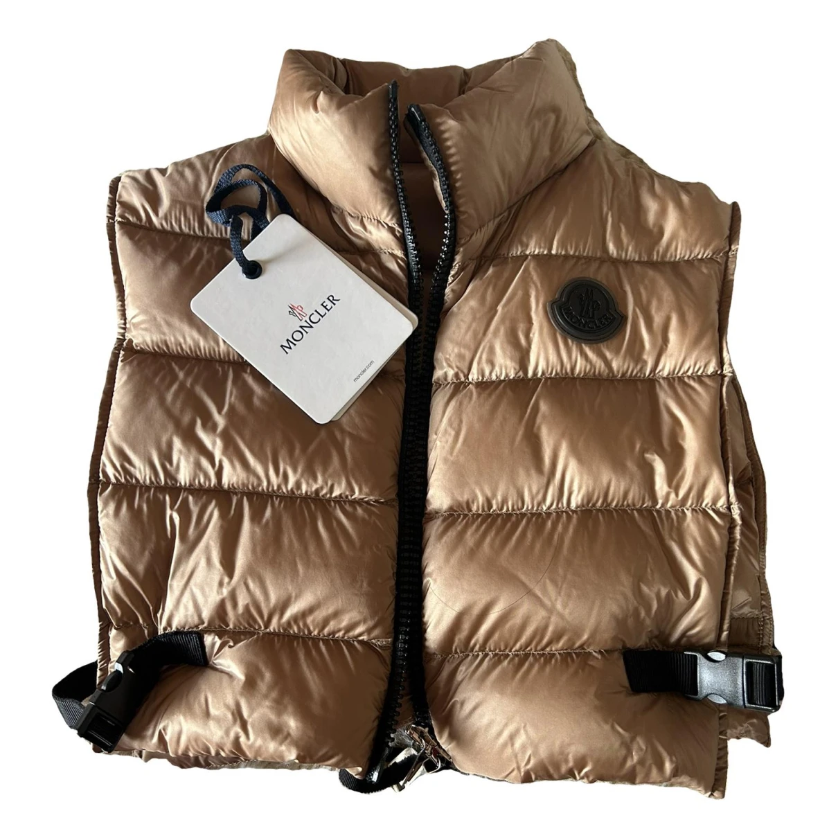 Pre-owned Moncler Sleeveless Puffer In Gold