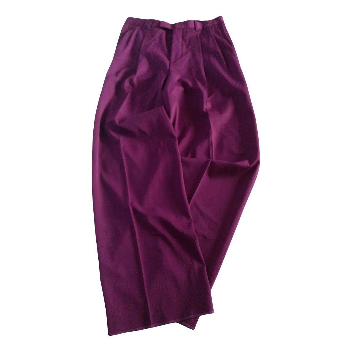 Pre-owned Versace Wool Trousers In Purple