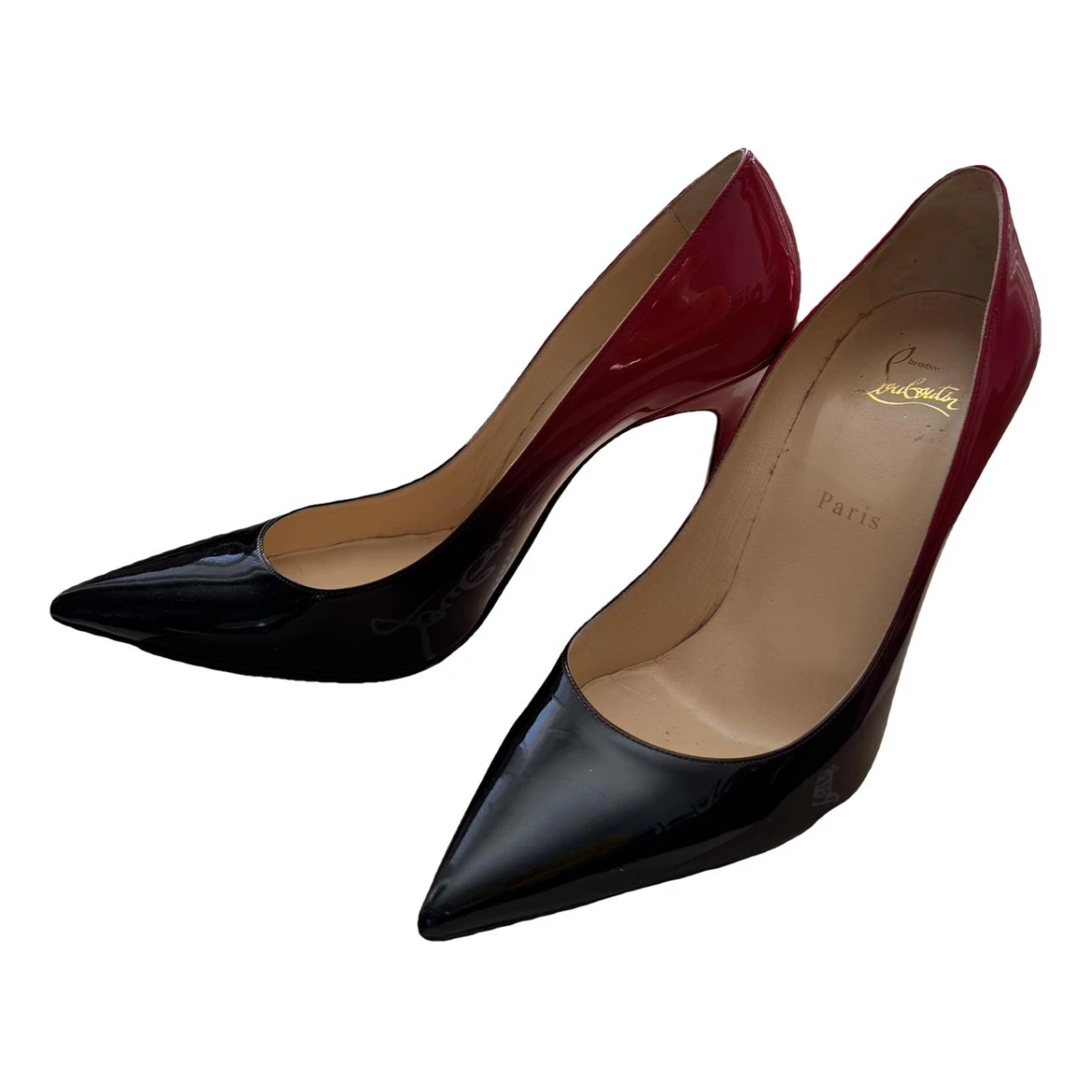 Pre-owned Christian Louboutin Patent Leather Heels In Black