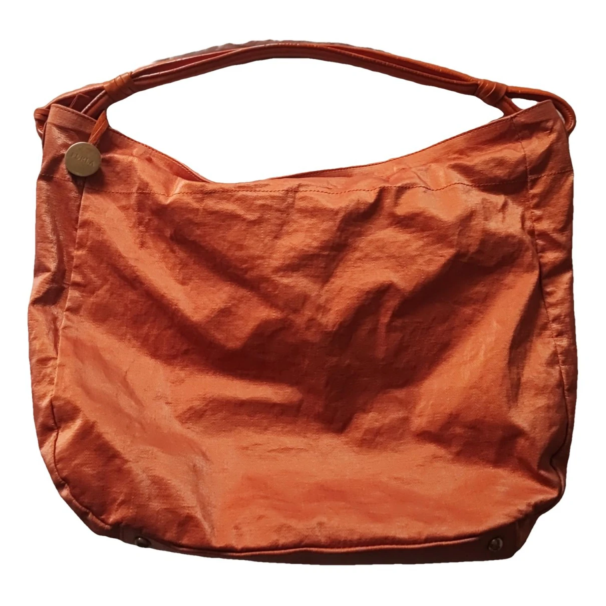 Pre-owned Furla Linen Handbag In Orange