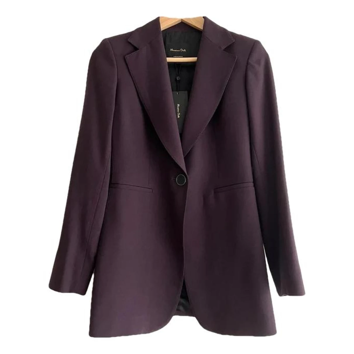 Pre-owned Massimo Dutti Wool Blazer In Purple