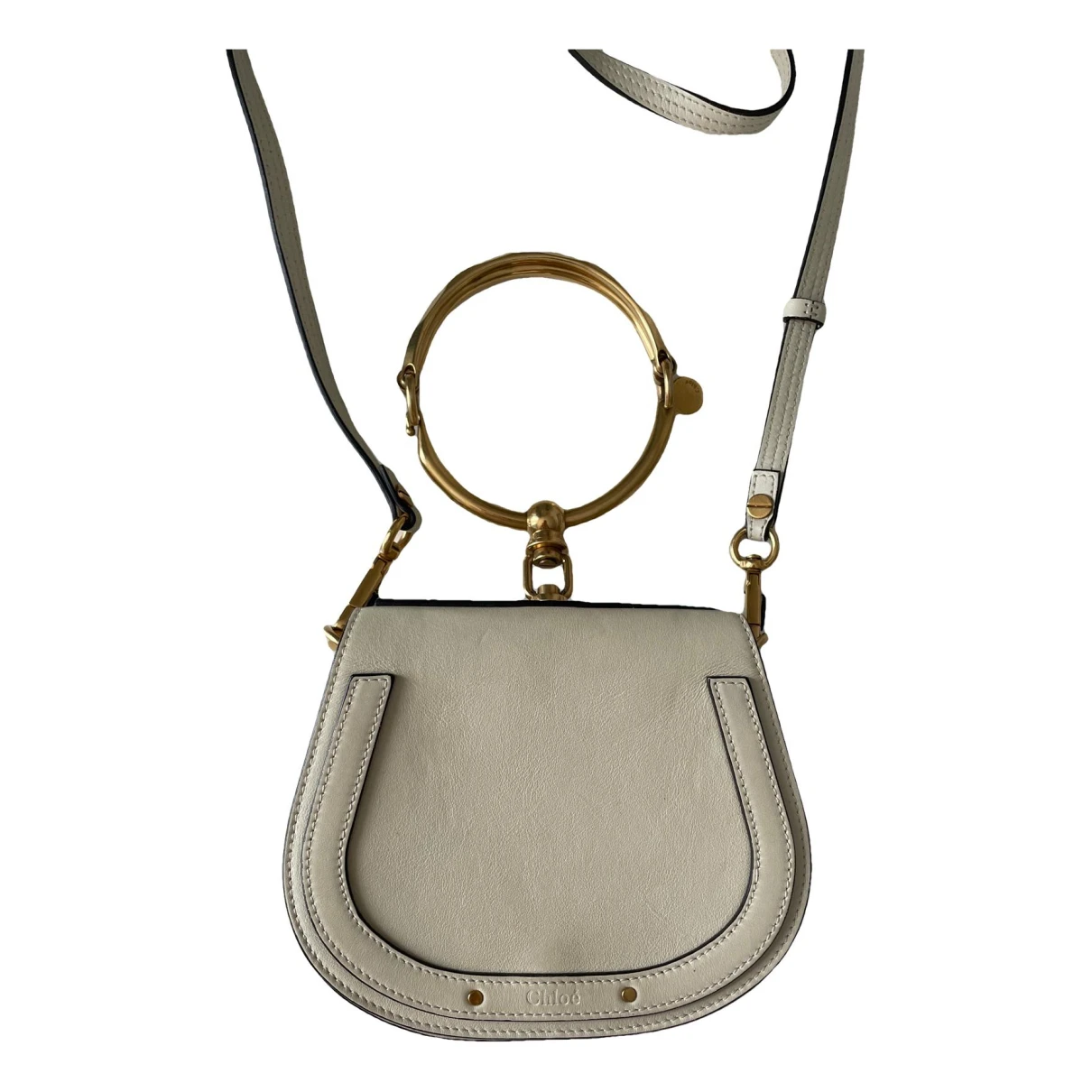 Pre-owned Chloé Bracelet Nile Leather Handbag In Beige