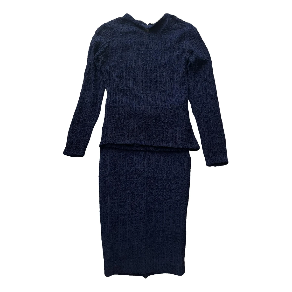Pre-owned Victoria Beckham Silk Mid-length Dress In Blue