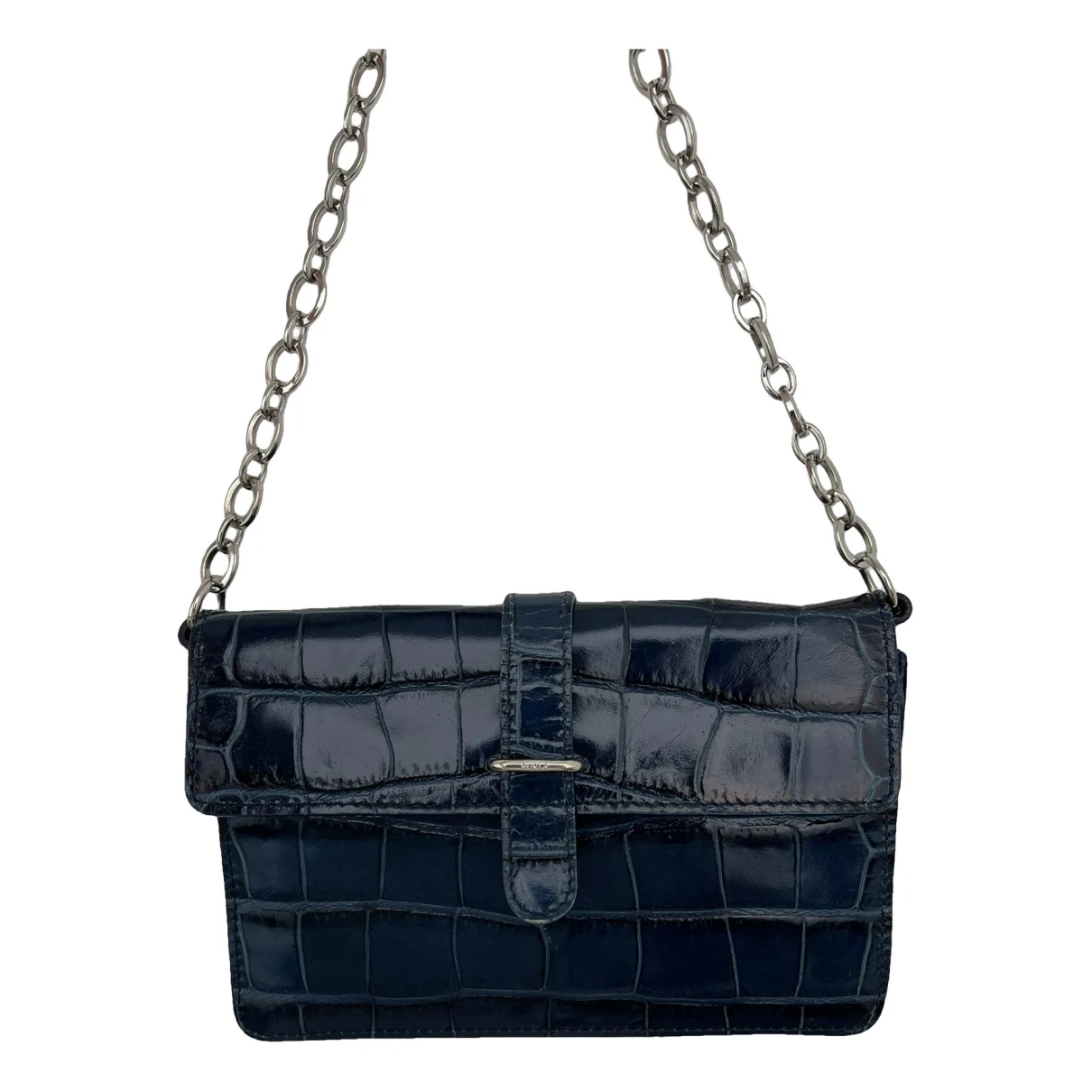 Pre-owned Furla Leather Clutch Bag In Navy