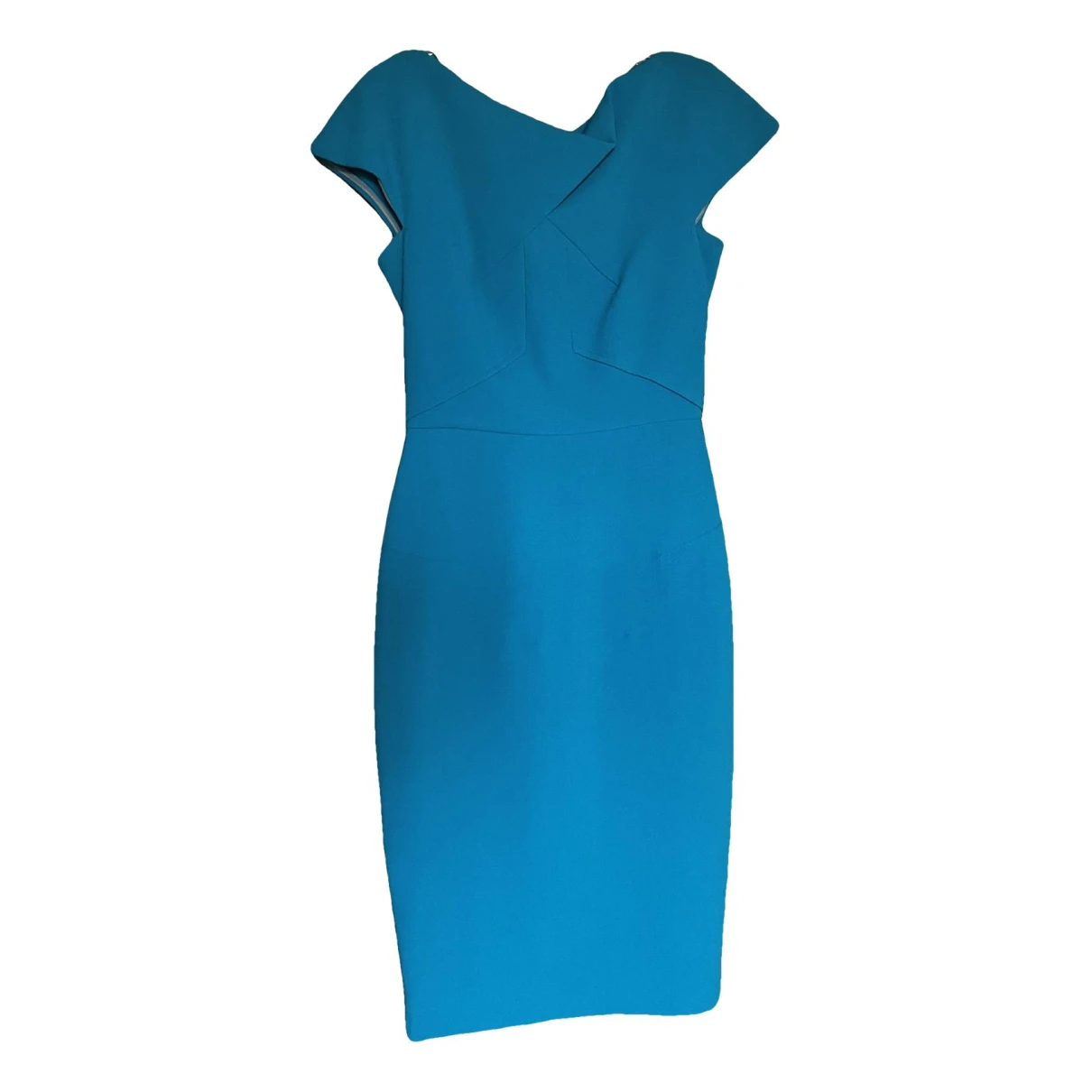 Pre-owned Roland Mouret Wool Mid-length Dress In Turquoise