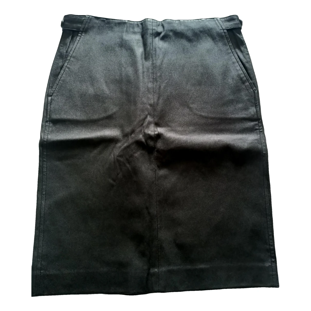 Pre-owned Gerard Darel Leather Mini Skirt In Black