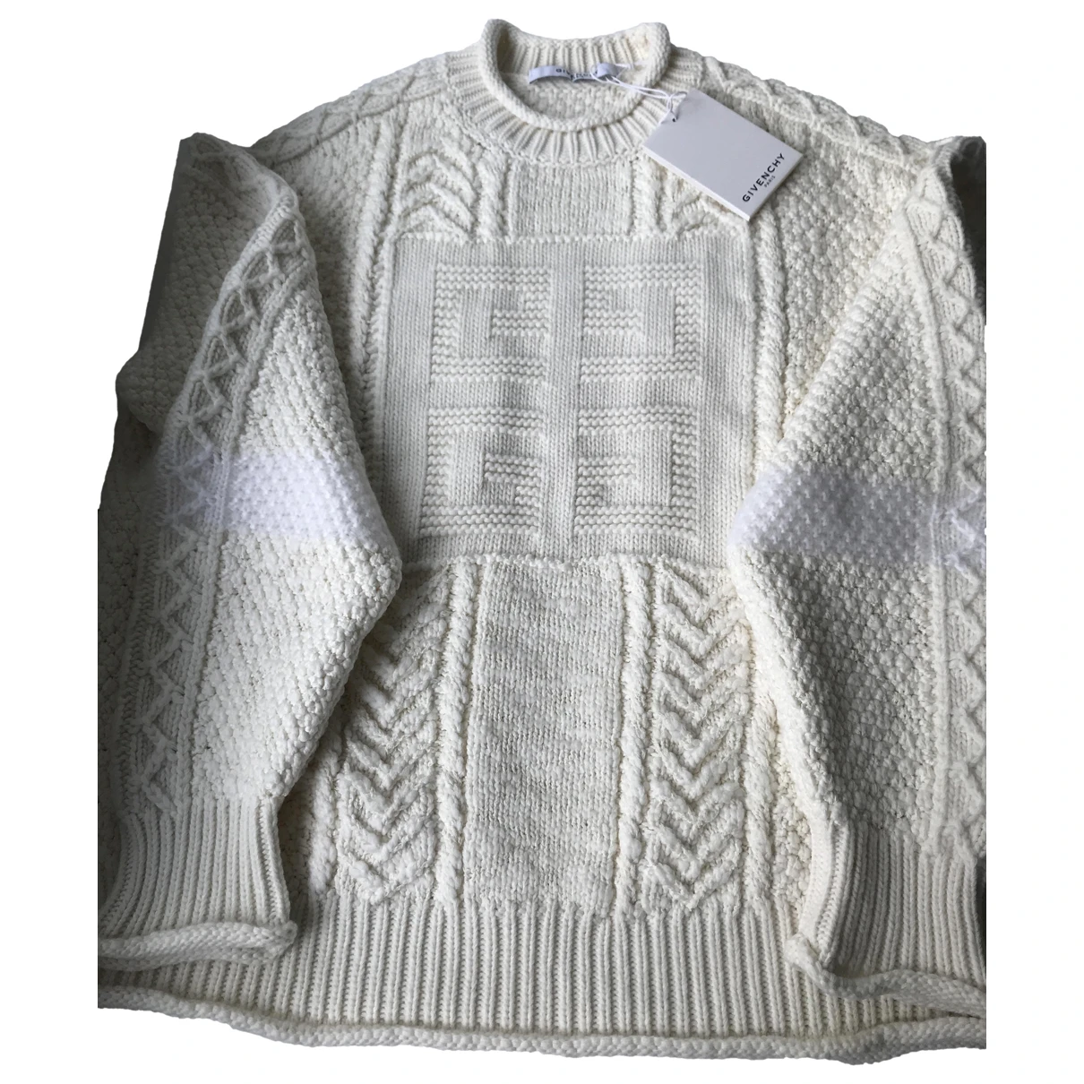 Pre-owned Givenchy Wool Sweatshirt In Ecru