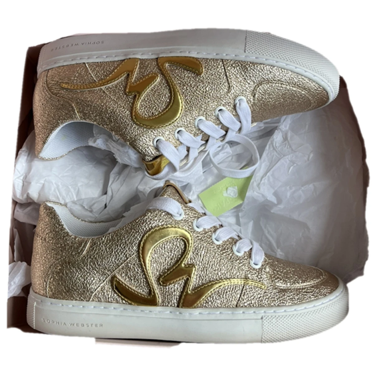 Pre-owned Sophia Webster Leather Trainers In Gold