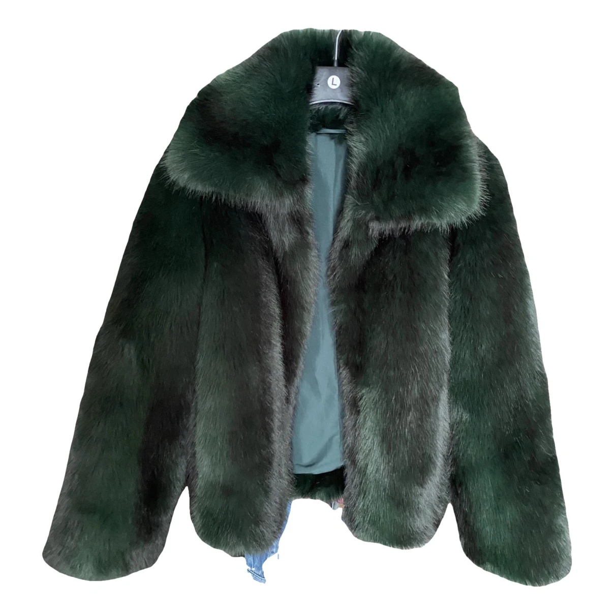 Pre-owned Marciano Faux Fur Coat In Green