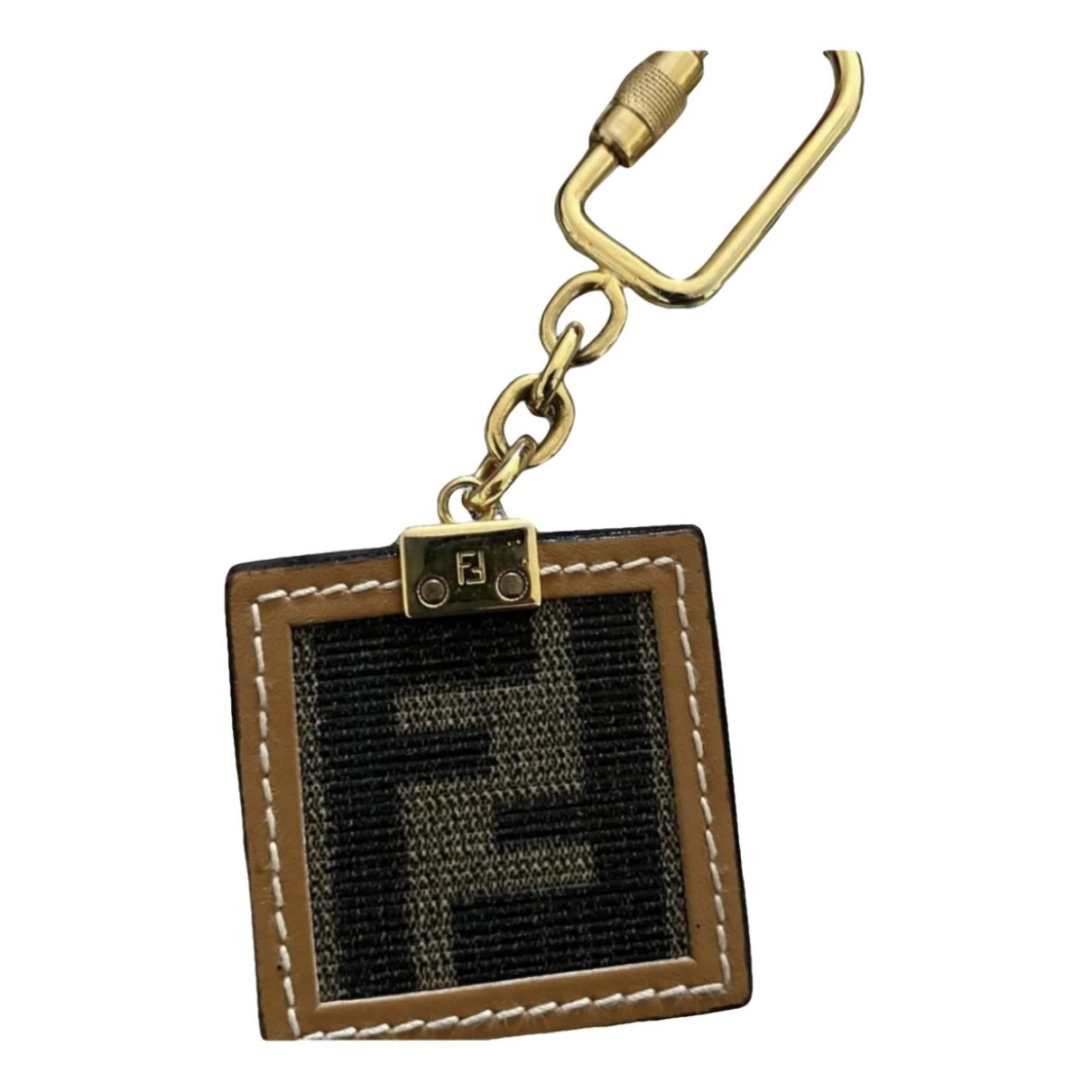 Pre-owned Fendi Leather Bag Charm In Brown