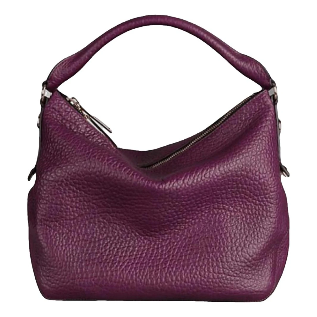 Pre-owned Burberry Leather Handbag In Purple