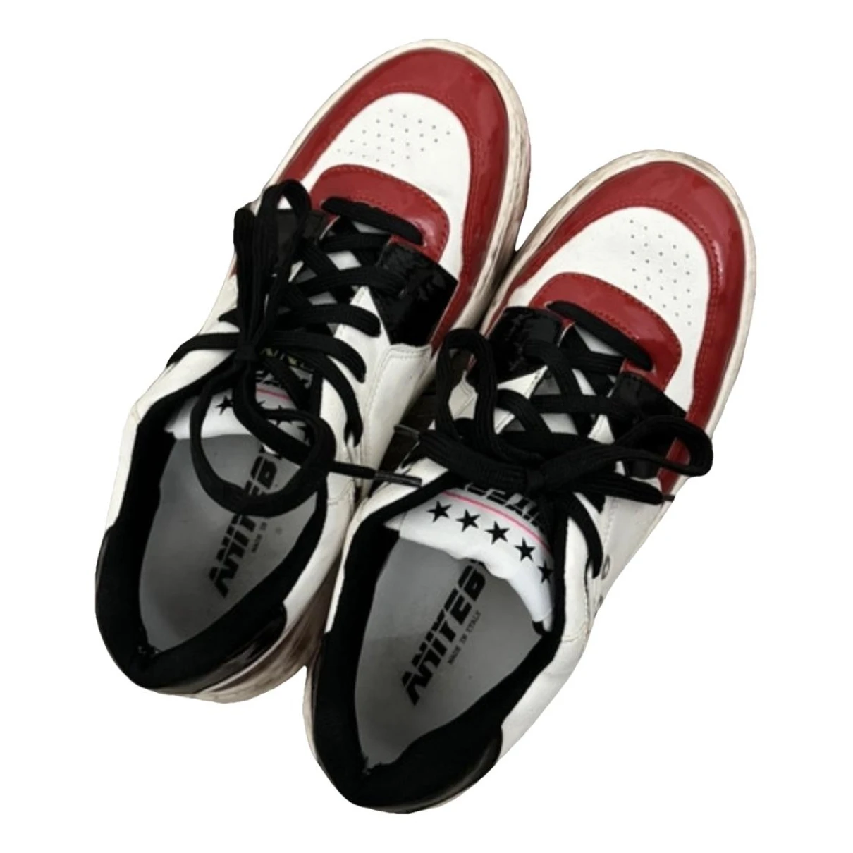 Pre-owned Aniye By Patent Leather Trainers In Red
