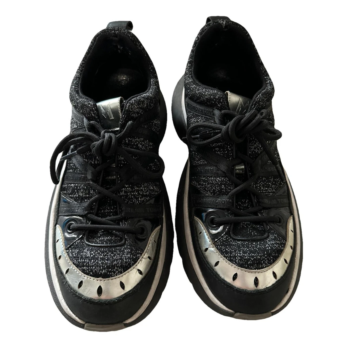 Pre-owned Maje Cloth Trainers In Black