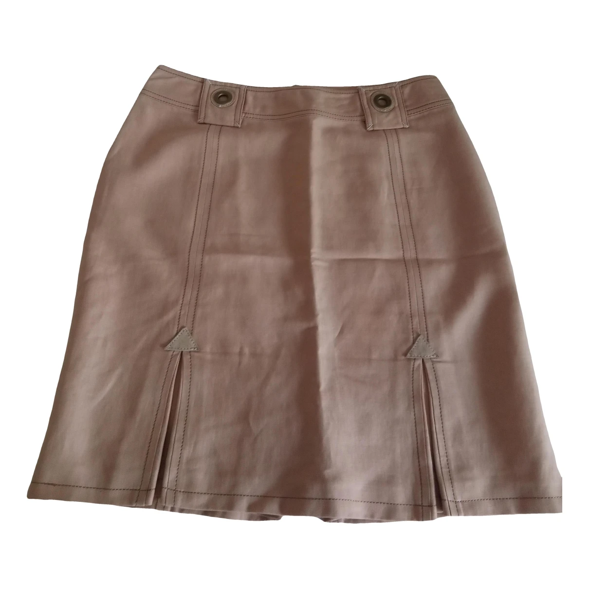Pre-owned Fay Linen Mini Skirt In Beige