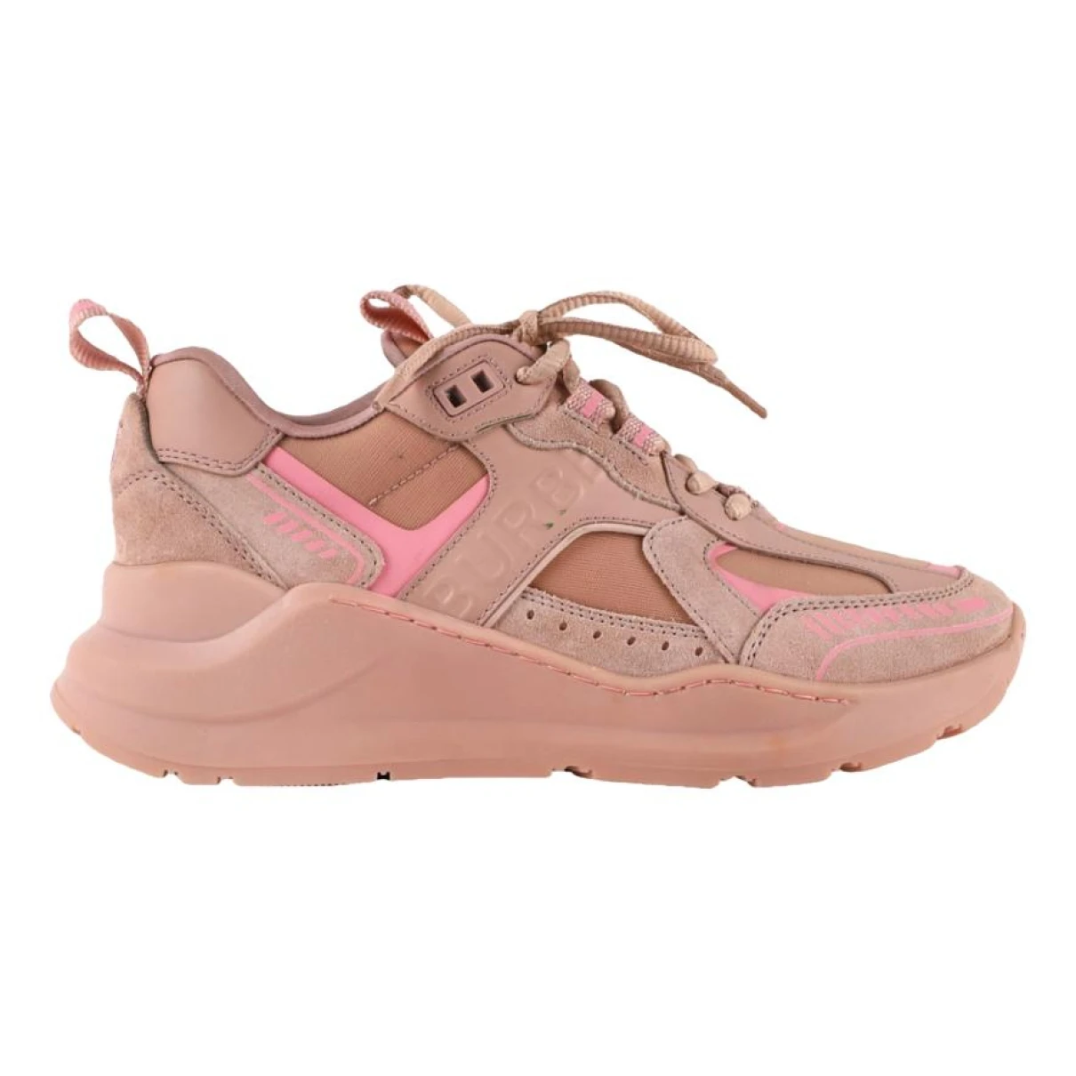 Pre-owned Burberry Patent Leather Trainers In Pink