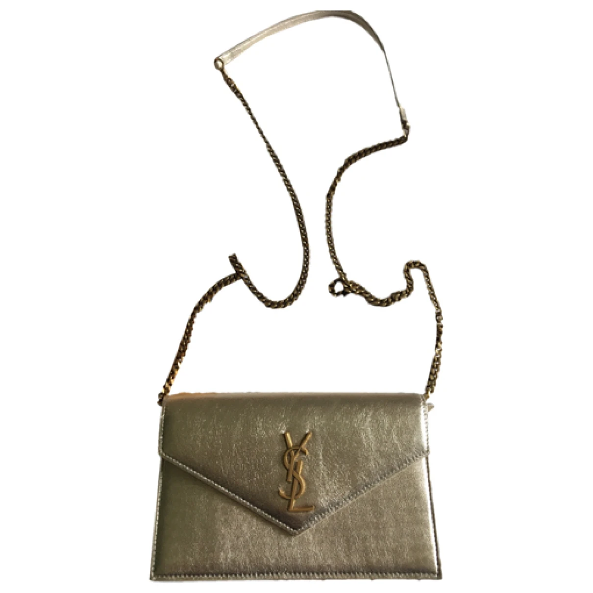 Pre-owned Saint Laurent Cassandra Leather Handbag In Gold