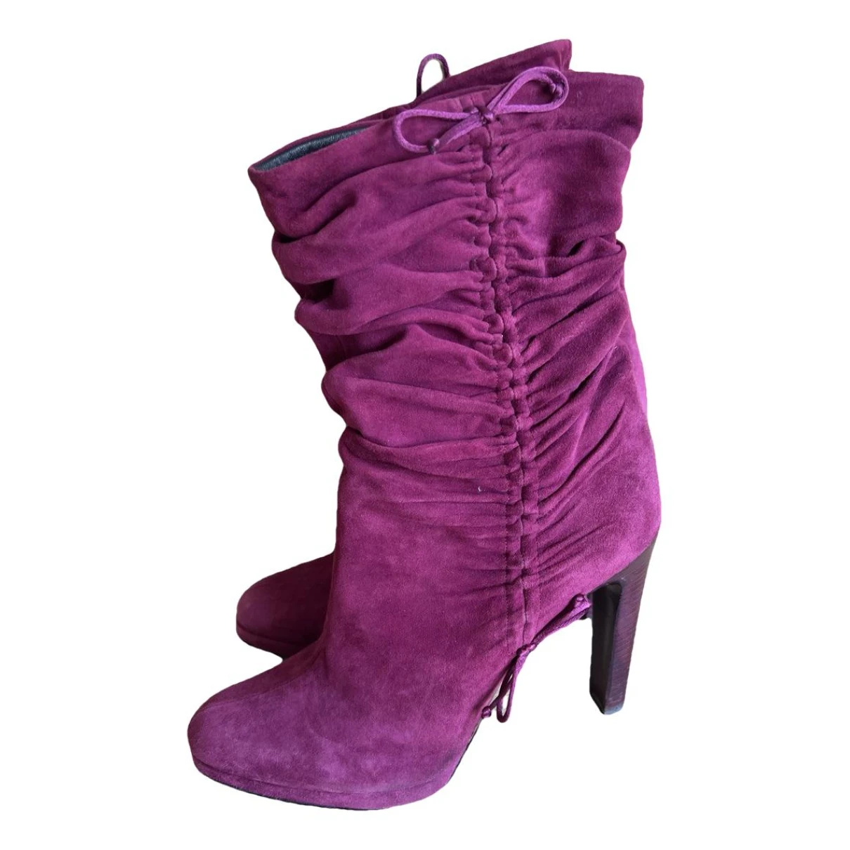 Pre-owned Gucci Riding Boots In Purple