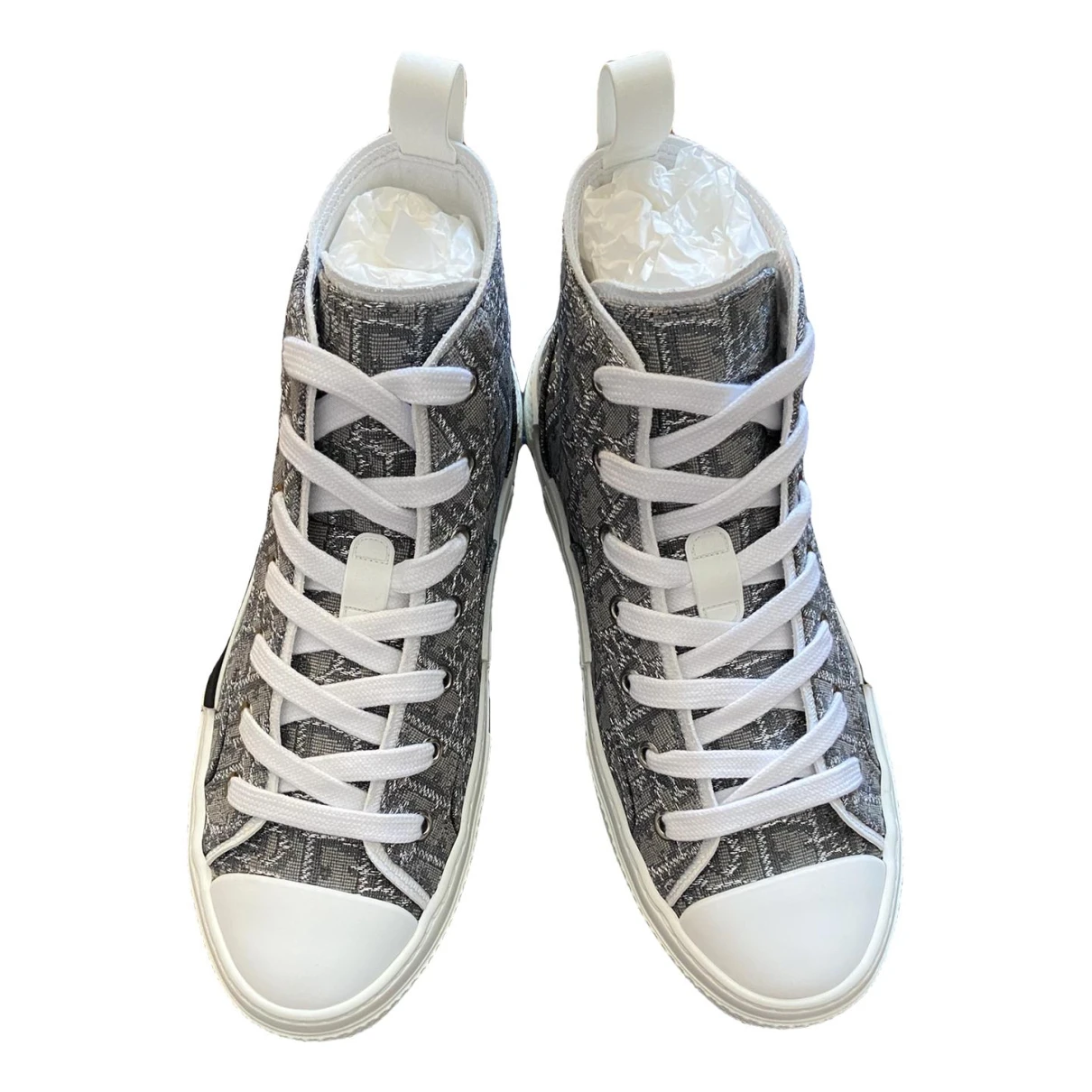 Pre-owned Dior B23 Cloth High Trainers In Silver