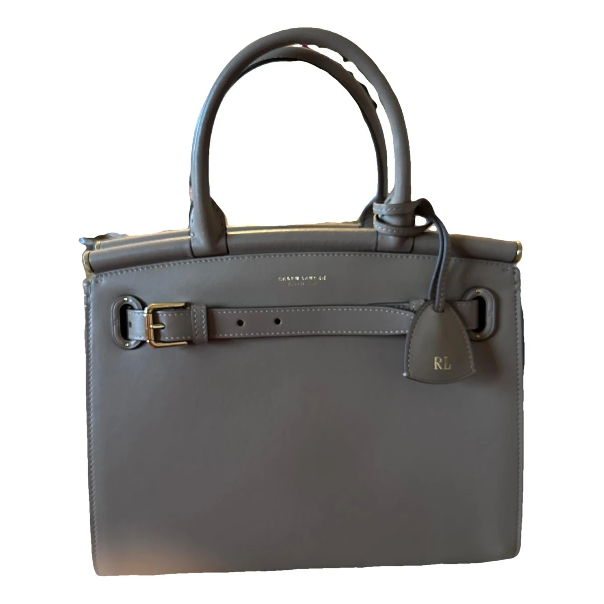 Pre-owned Ralph Lauren Leather Handbag In Beige