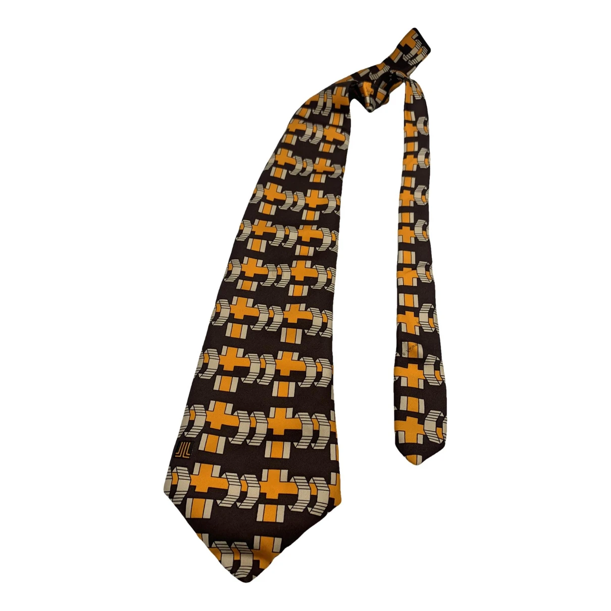 Pre-owned Lanvin Silk Tie In Orange