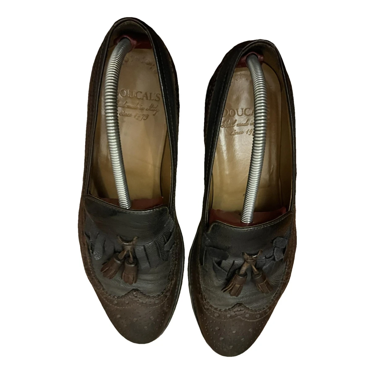Pre-owned Doucal's Leather Flats In Multicolour