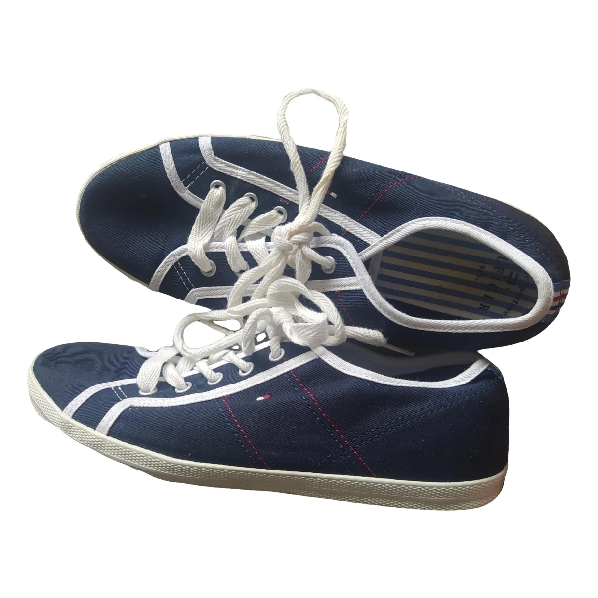 Pre-owned Tommy Hilfiger Cloth Trainers In Navy