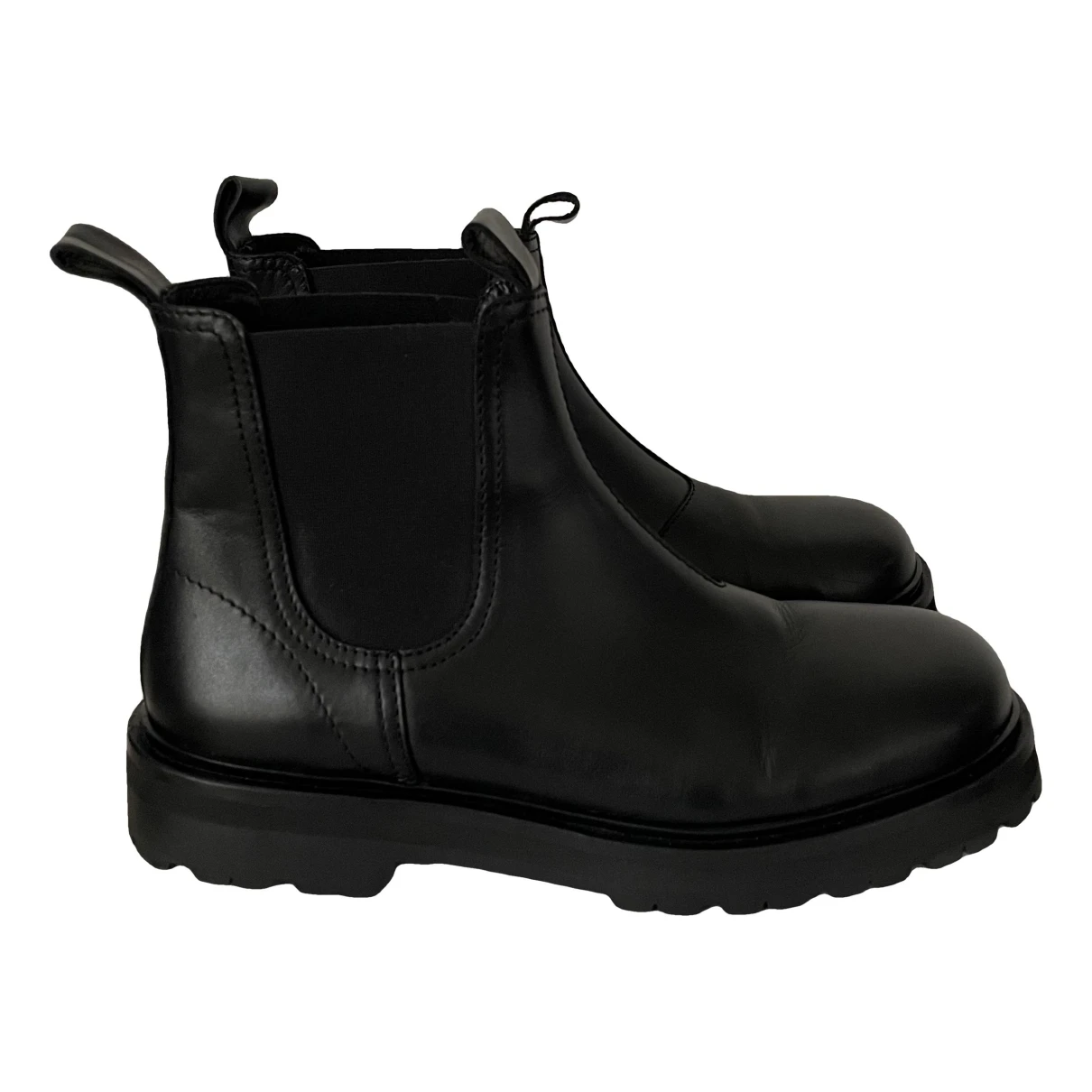 Pre-owned Studio Nicholson Leather Boots In Black