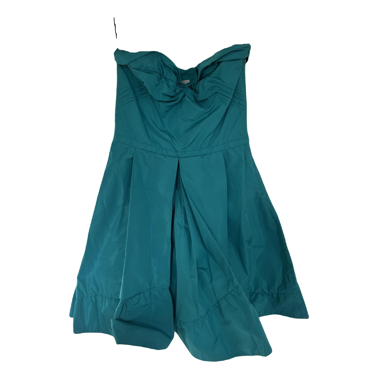 Pre-owned Miu Miu Mini Dress In Turquoise