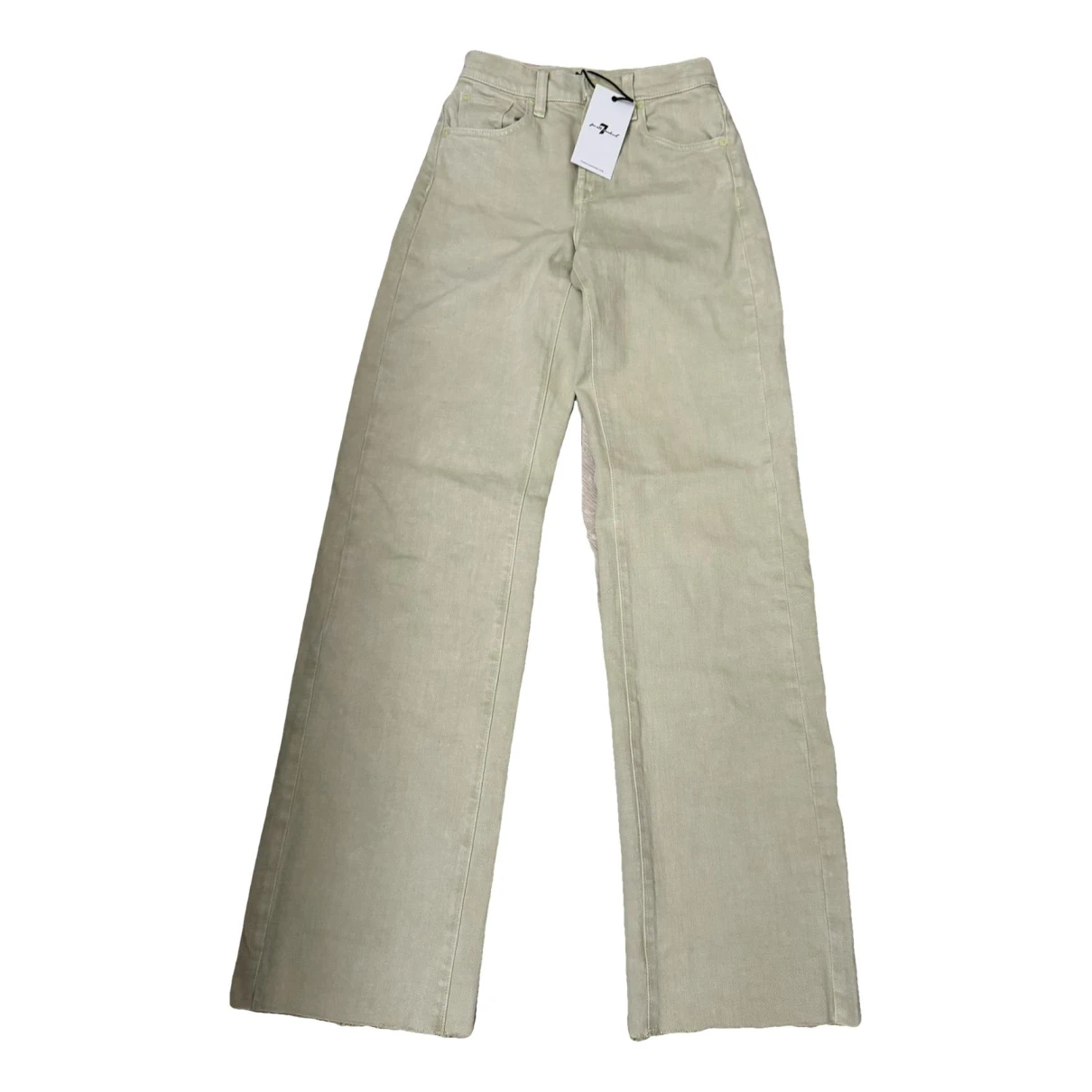 Pre-owned 7 For All Mankind Straight Pants In Beige