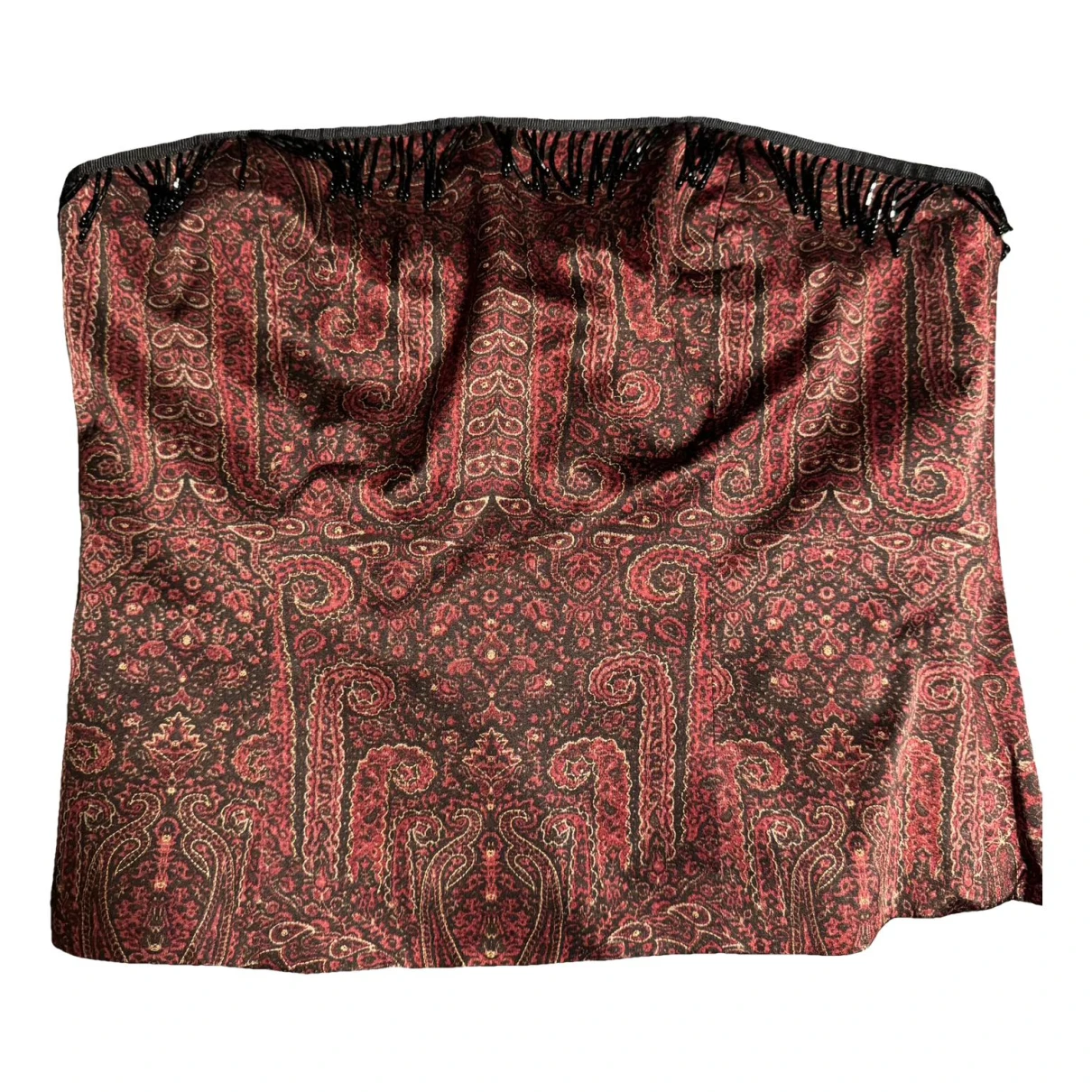 Pre-owned Ann Taylor Silk Corset In Burgundy