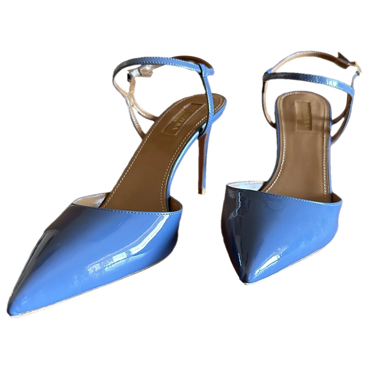 Pre-owned Aquazzura Patent Leather Heels In Blue