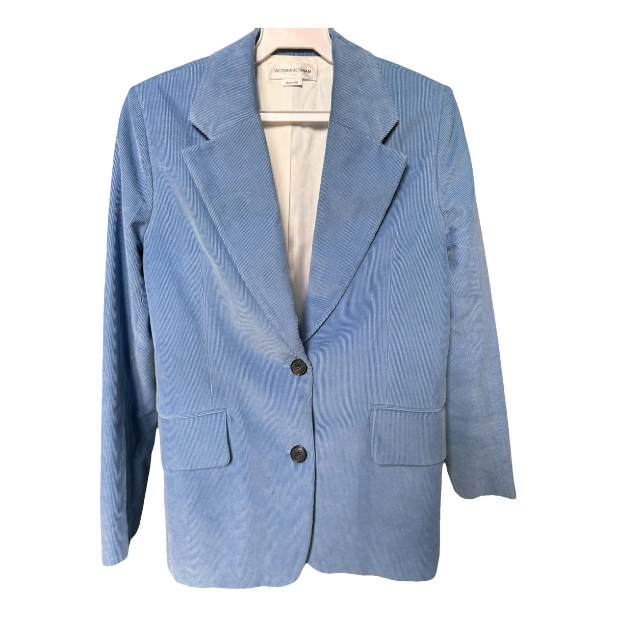 Pre-owned Victoria Beckham Velvet Suit Jacket In Blue