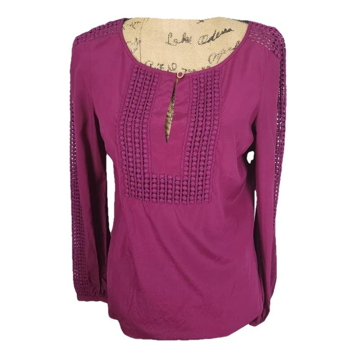 Pre-owned Tory Burch Silk Blouse In Purple