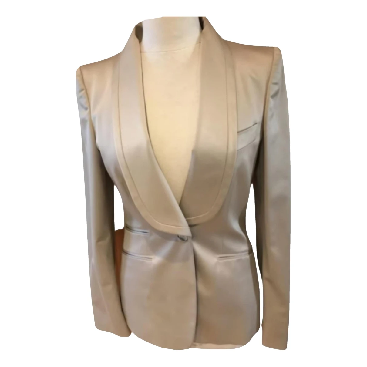 Pre-owned Gucci Silk Suit Jacket In Beige