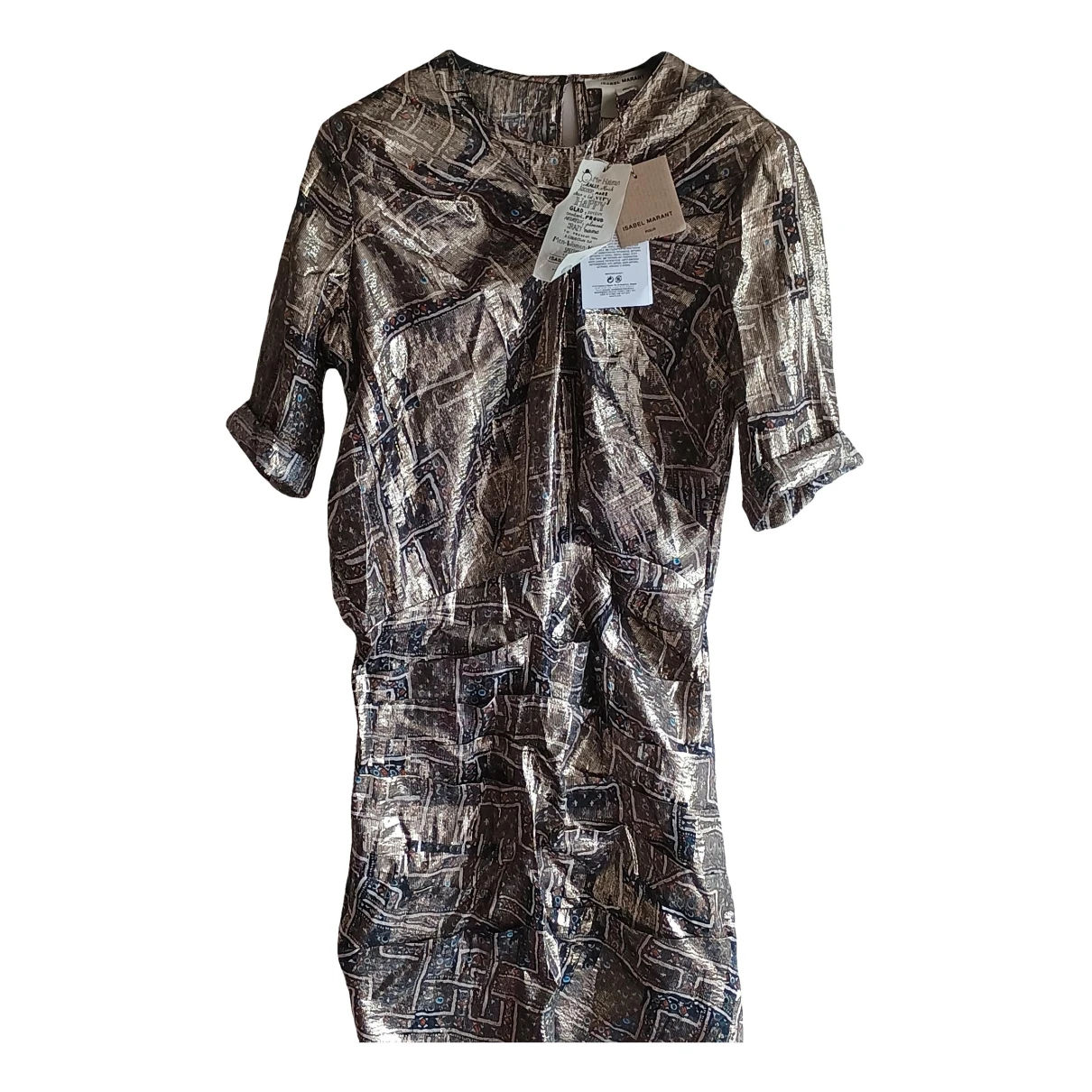 Pre-owned Isabel Marant Silk Mid-length Dress In Metallic