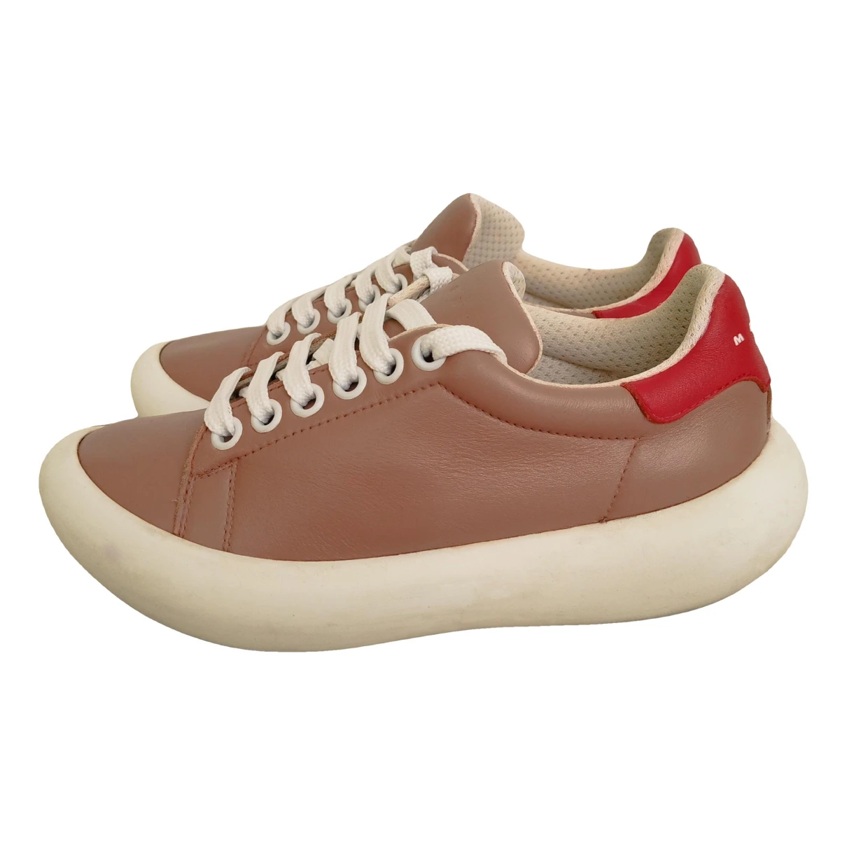 Pre-owned Marni Leather Trainers In Beige