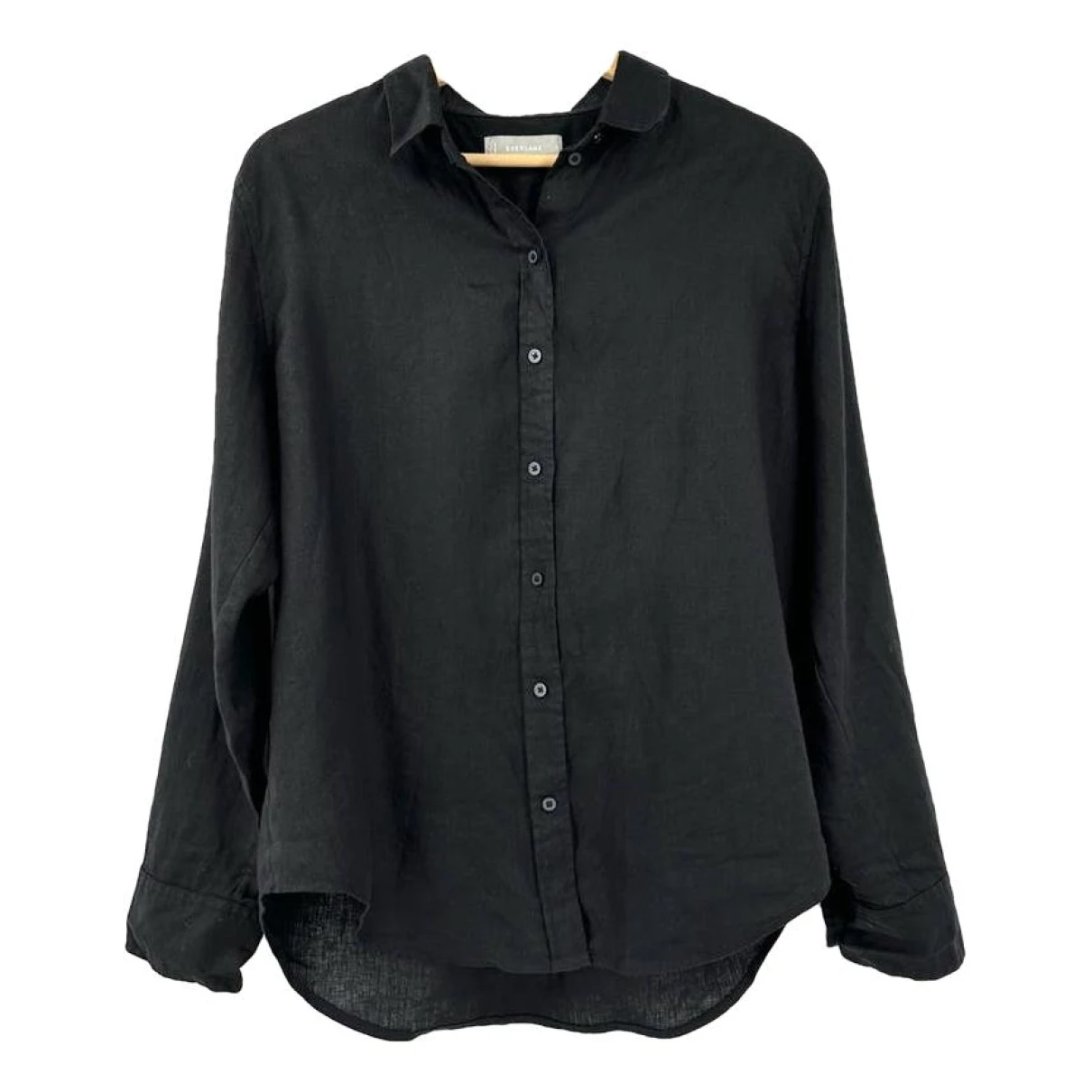 Pre-owned Everlane Linen Blouse In Black