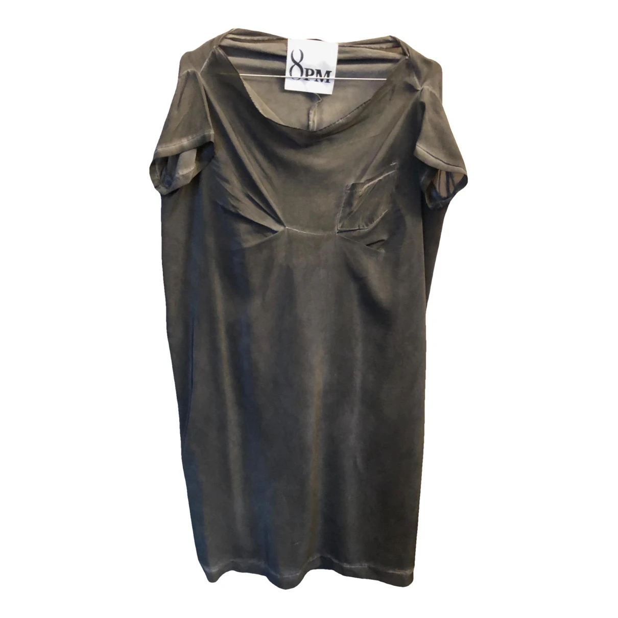 Pre-owned 8pm Silk Mid-length Dress In Grey
