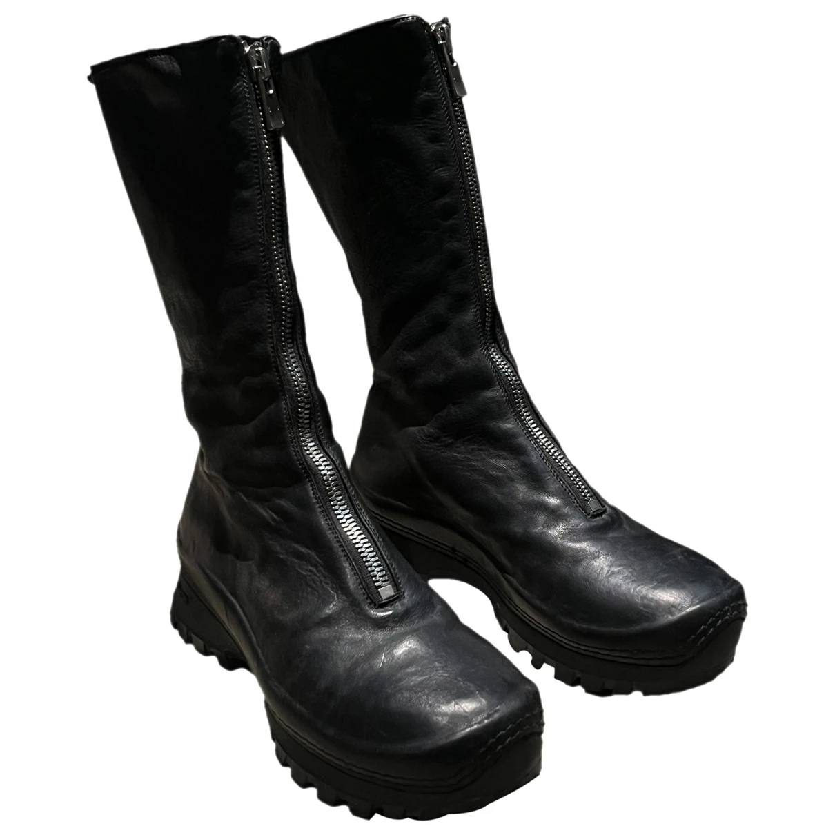 Pre-owned Guidi Leather Boots In Black