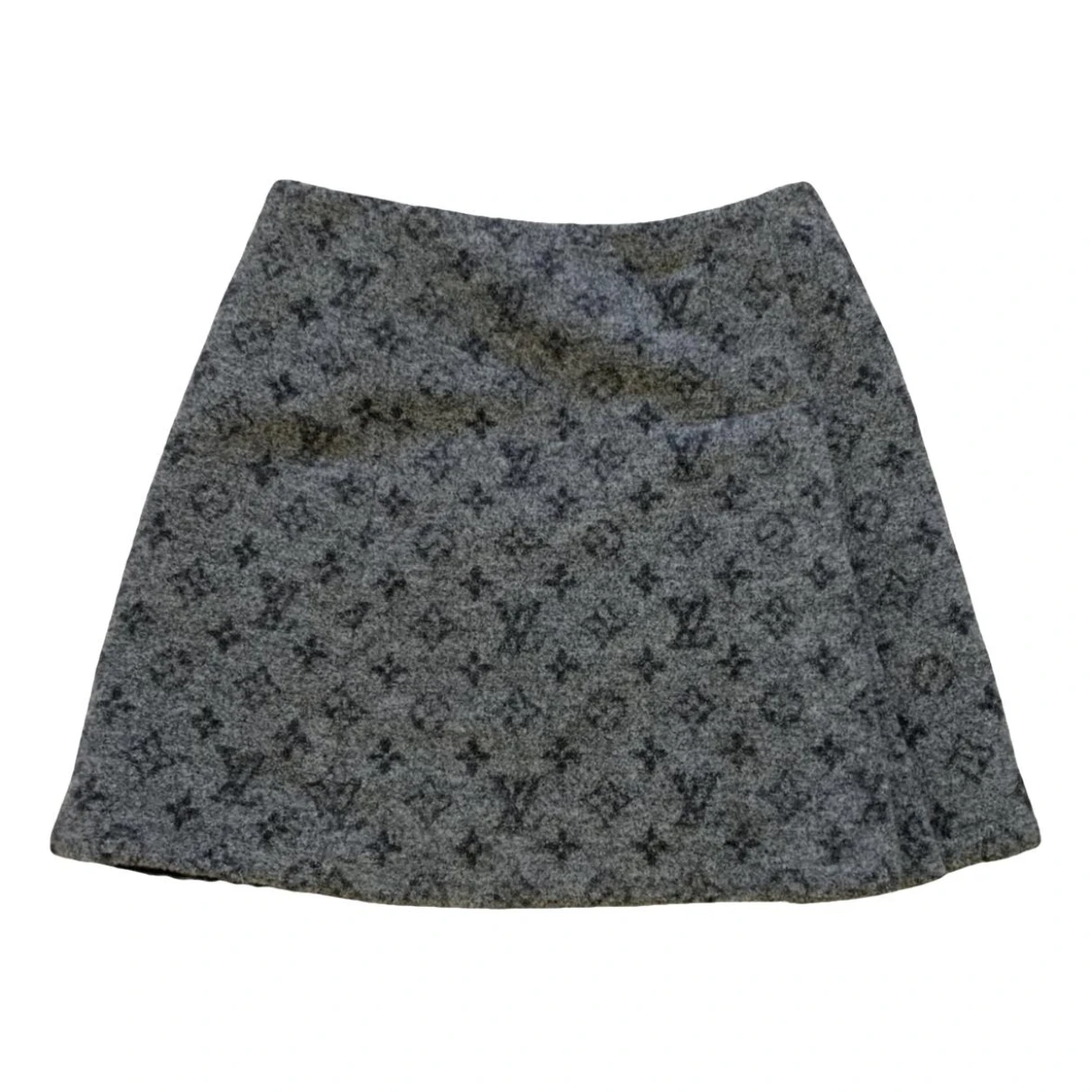 Pre-owned Louis Vuitton Wool Mini Skirt In Grey