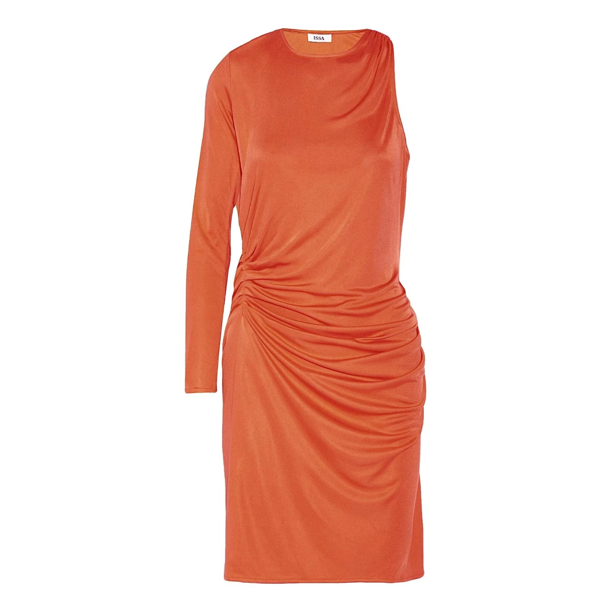 Pre-owned Issa Silk Mid-length Dress In Orange