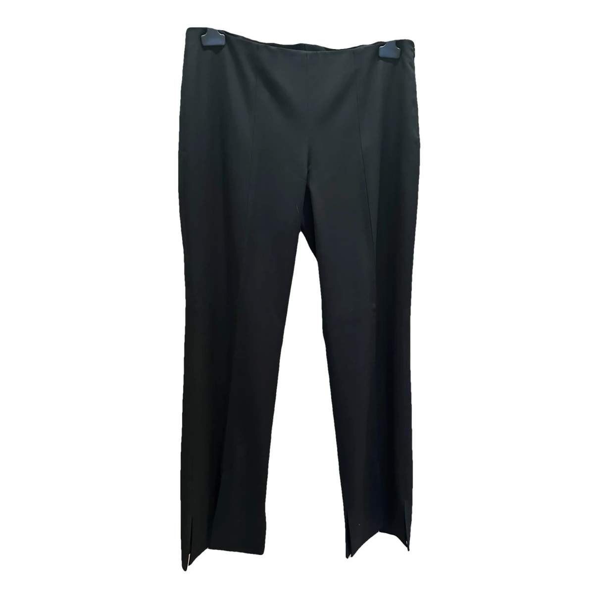 Pre-owned Escada Wool Straight Pants In Black