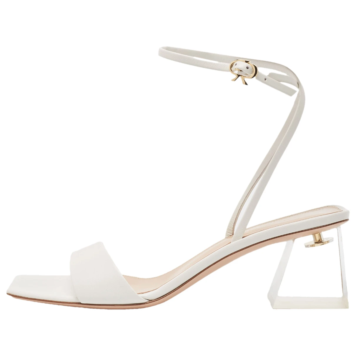 Pre-owned Gianvito Rossi Patent Leather Sandal In White