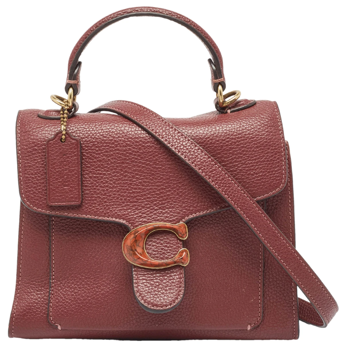 Pre-owned Coach Leather Bag In Burgundy