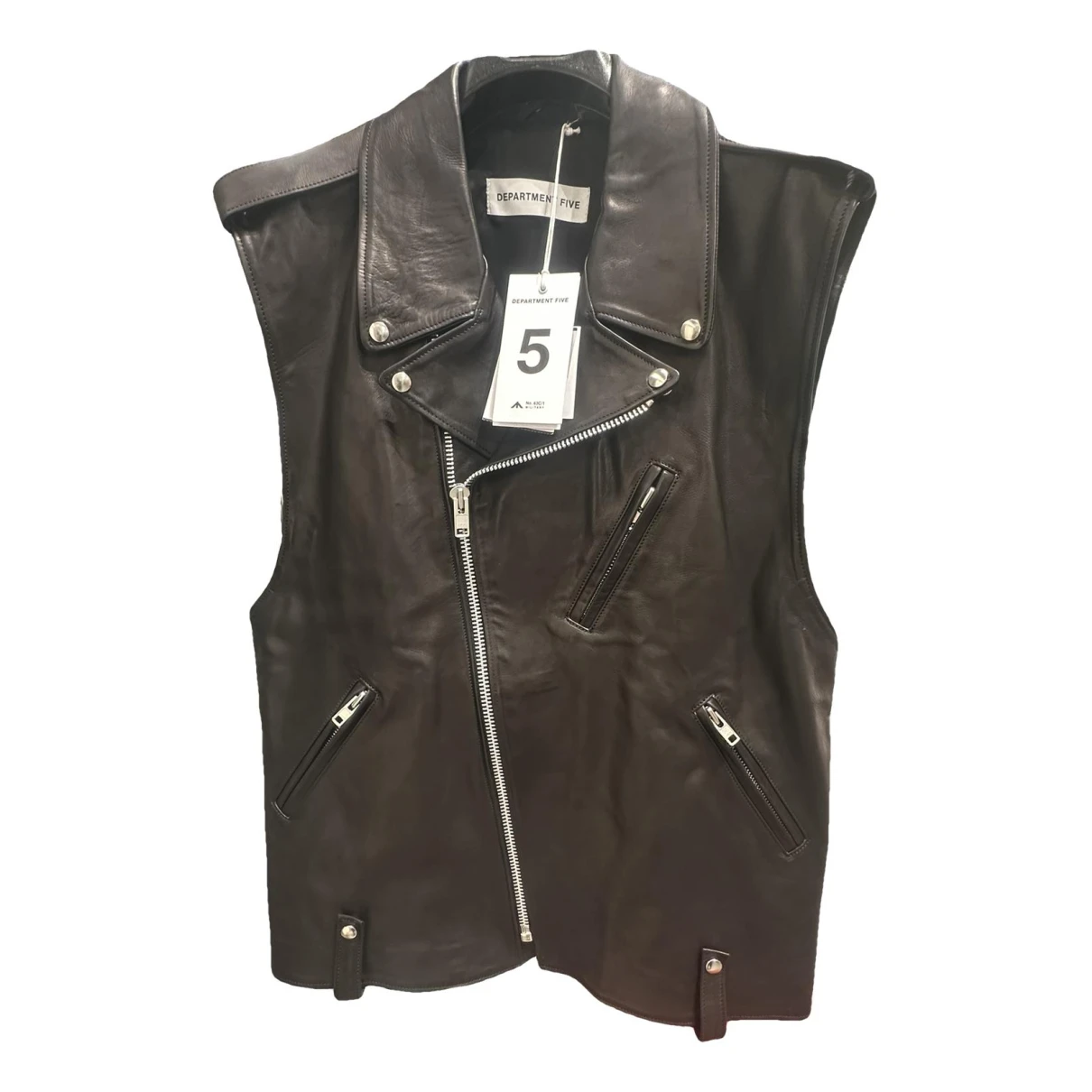 Pre-owned Department 5 Leather Jacket In Black