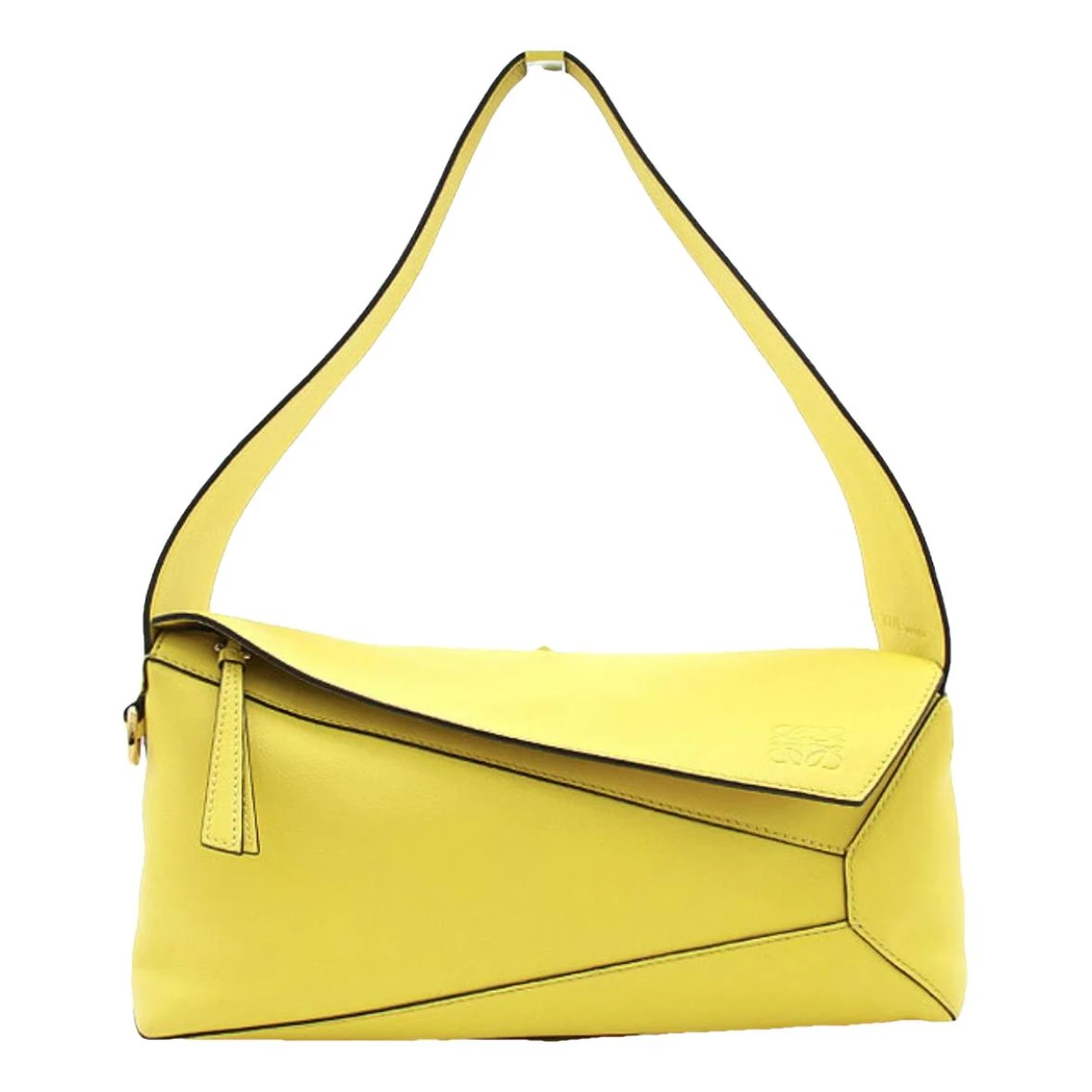 Pre-owned Loewe Puzzle Hobo Leather Handbag In Yellow