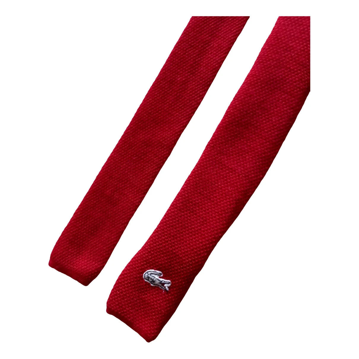 Pre-owned Lacoste Wool Tie In Red