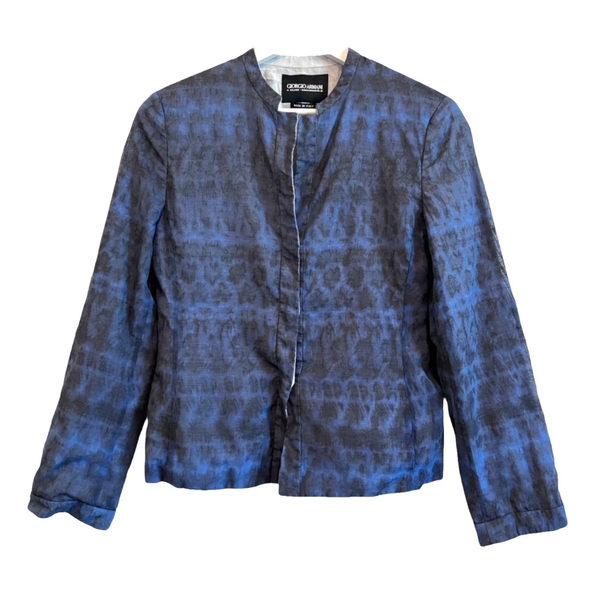 Pre-owned Giorgio Armani Linen Blazer In Blue