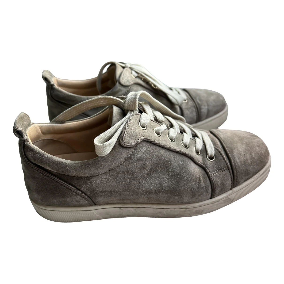 Pre-owned Christian Louboutin Trainers In Khaki