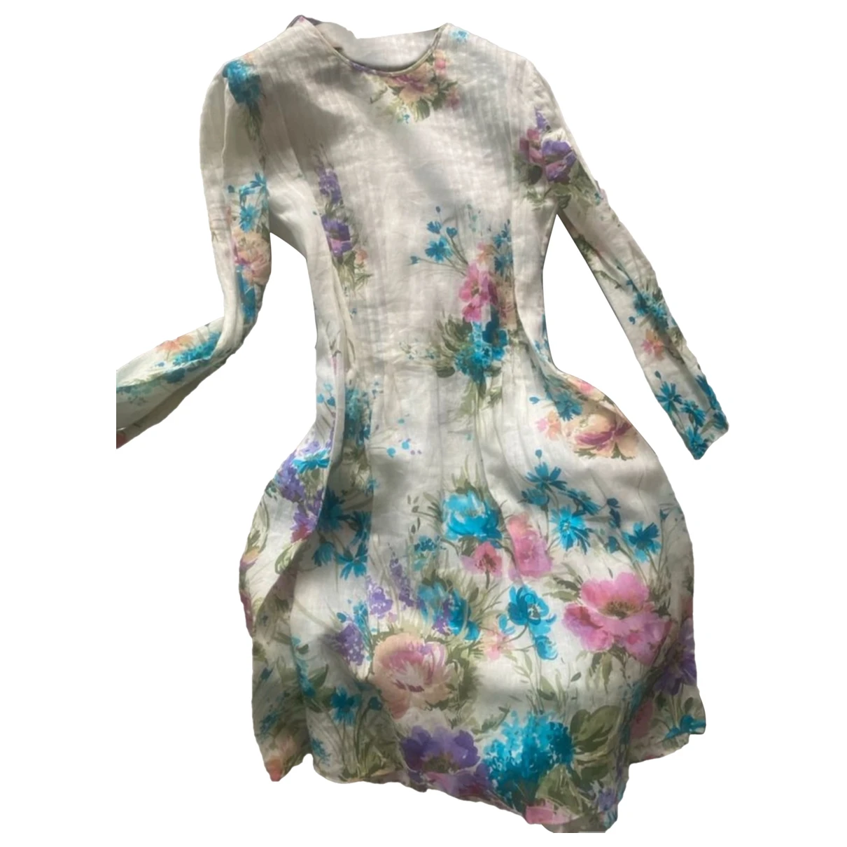 Pre-owned Gucci Linen Mid-length Dress In Multicolour
